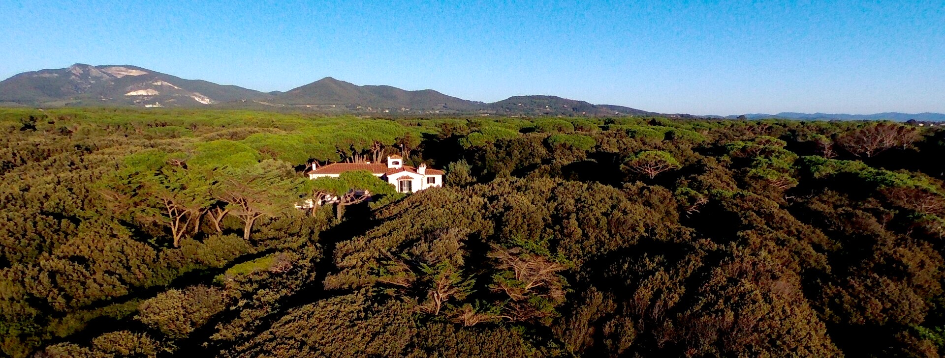 Casa Cavalleggeri nella pineta vista dall’alto